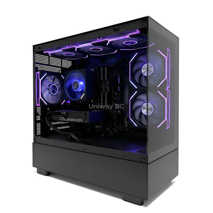 Uniway Compact Gaming PC powered by AMD Ryzen 5 7600X3D, 32GB Ram, 1TB SSD, RTX 5060 GPU, Black