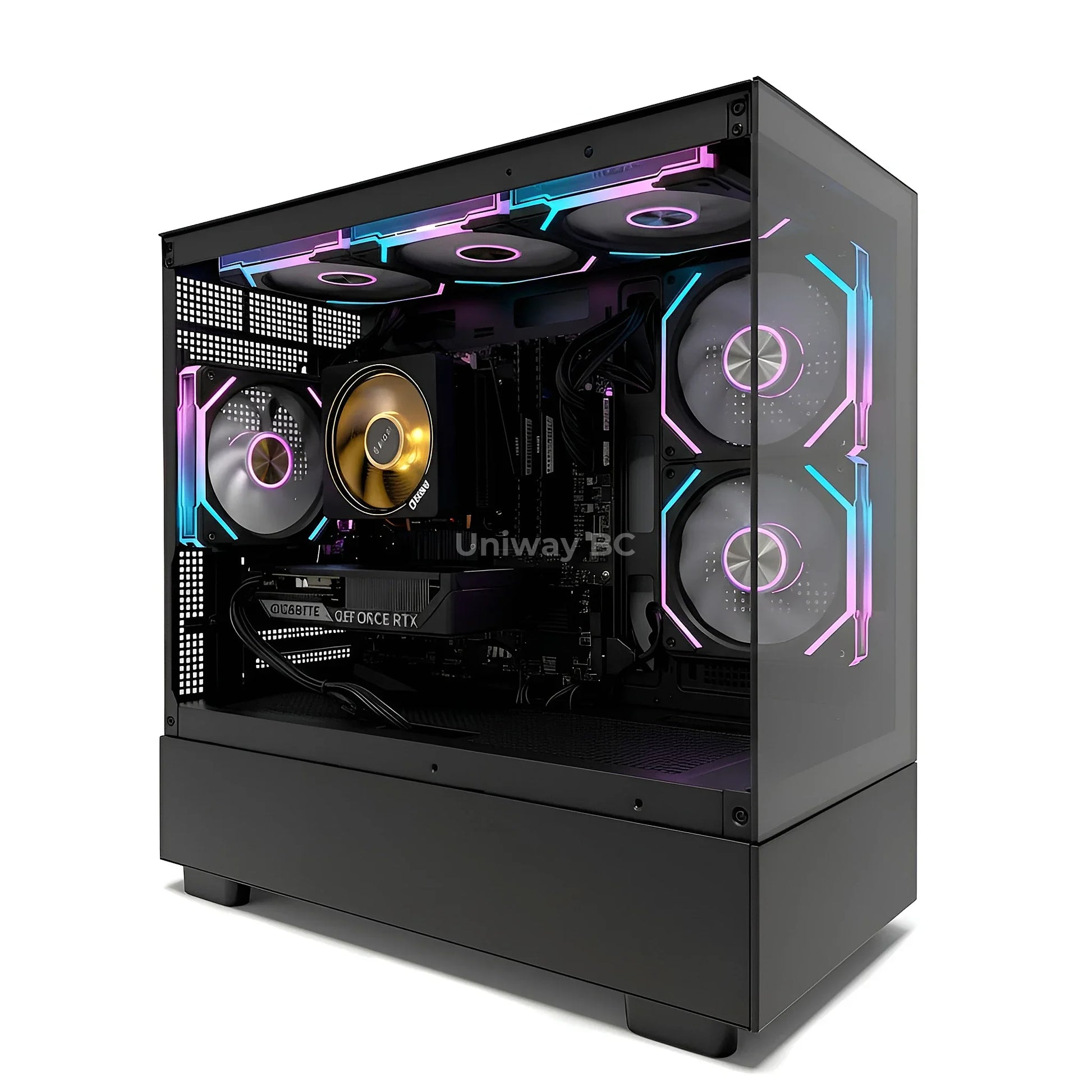 Uniway Compact Gaming PC powered by AMD Ryzen 5 9600X, 32GB Ram, 1TB Nvme SSD, RTX 5060 GPU, Black