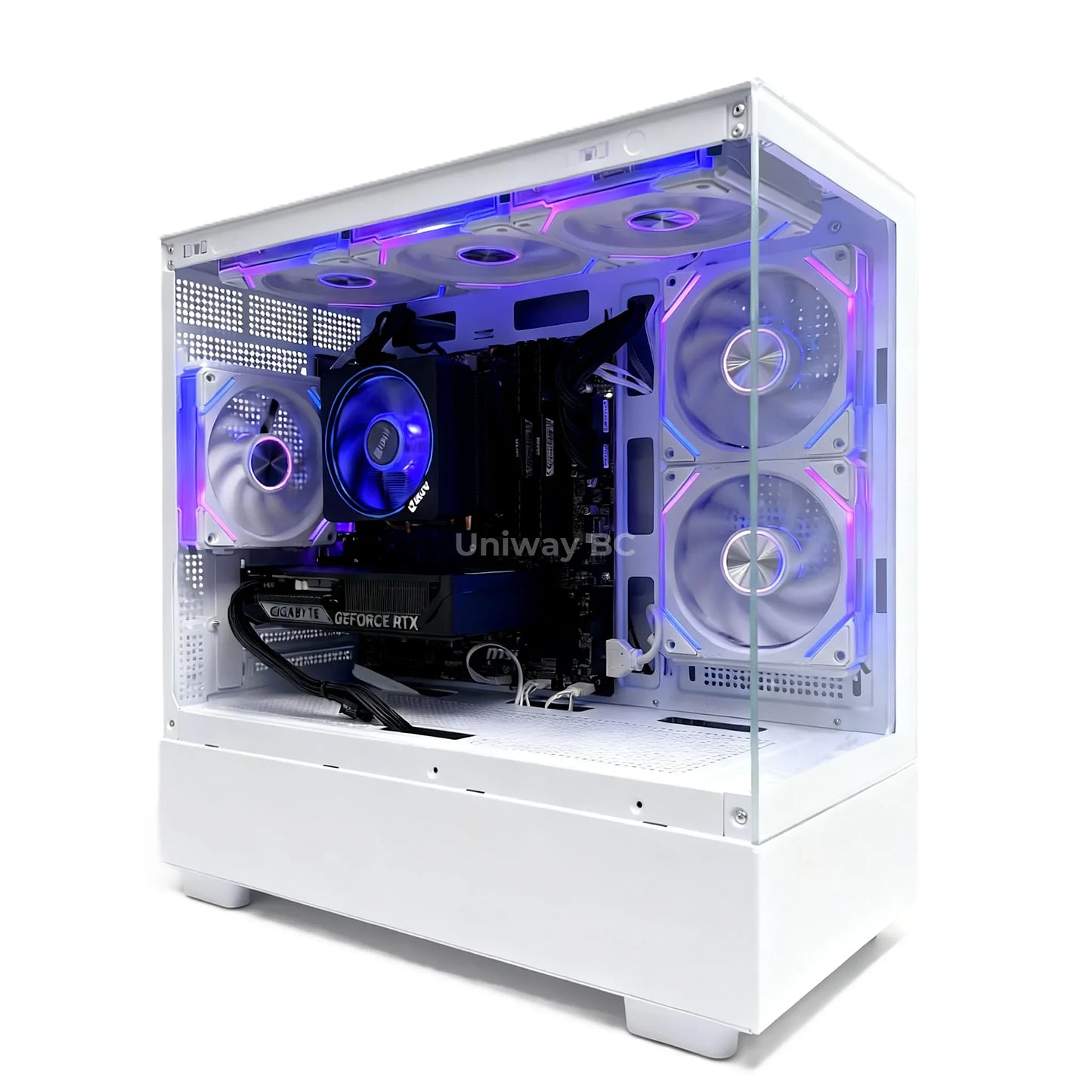 Uniway Compact Gaming PC powered by AMD Ryzen 5 9600X, 32GB Ram, 1TB Nvme SSD, RTX 5060 Ti GPU, White