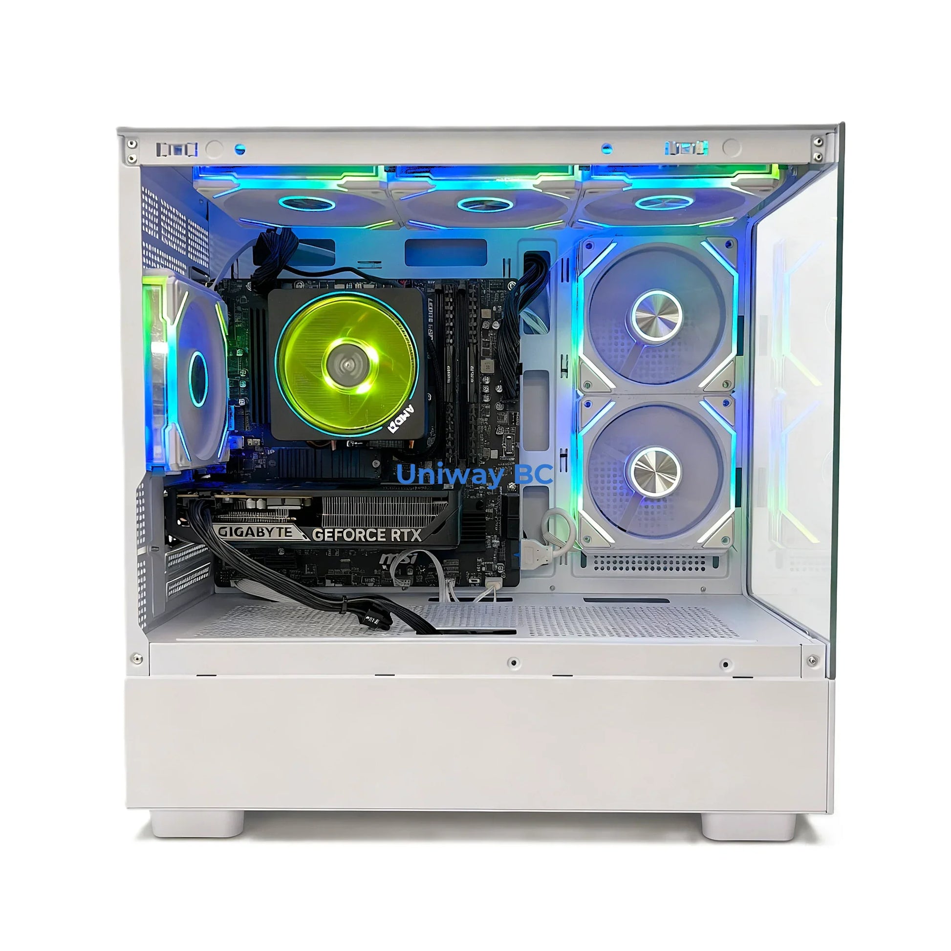 Uniway Compact Gaming PC powered by AMD Ryzen 7 5800X, 32GB Ram, 1TB Nvme SSD, RTX 3070 GPU, White