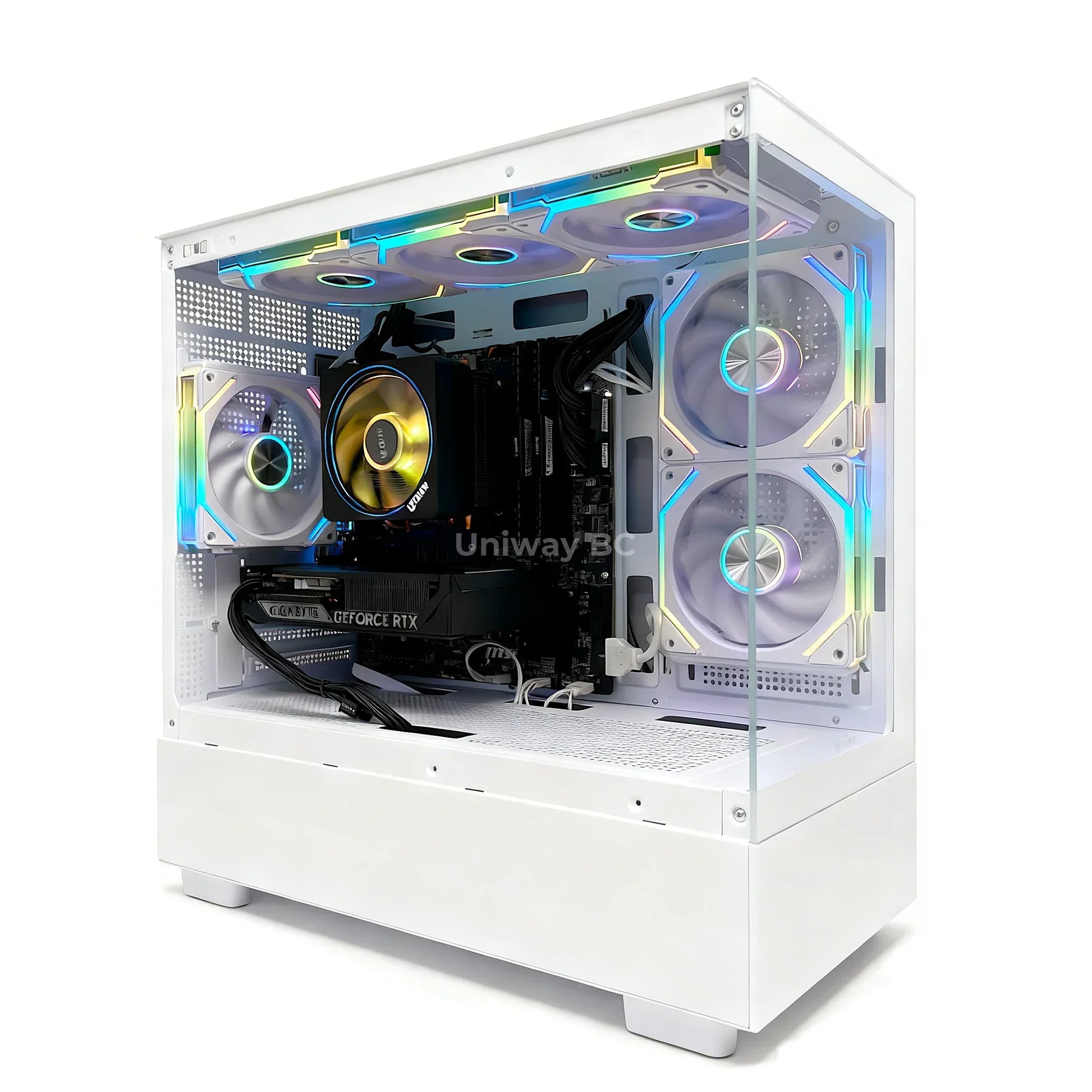 Uniway Compact Gaming PC powered by AMD Ryzen 7 5800X, 32GB Ram, 1TB Nvme SSD, RTX 5060 GPU, White