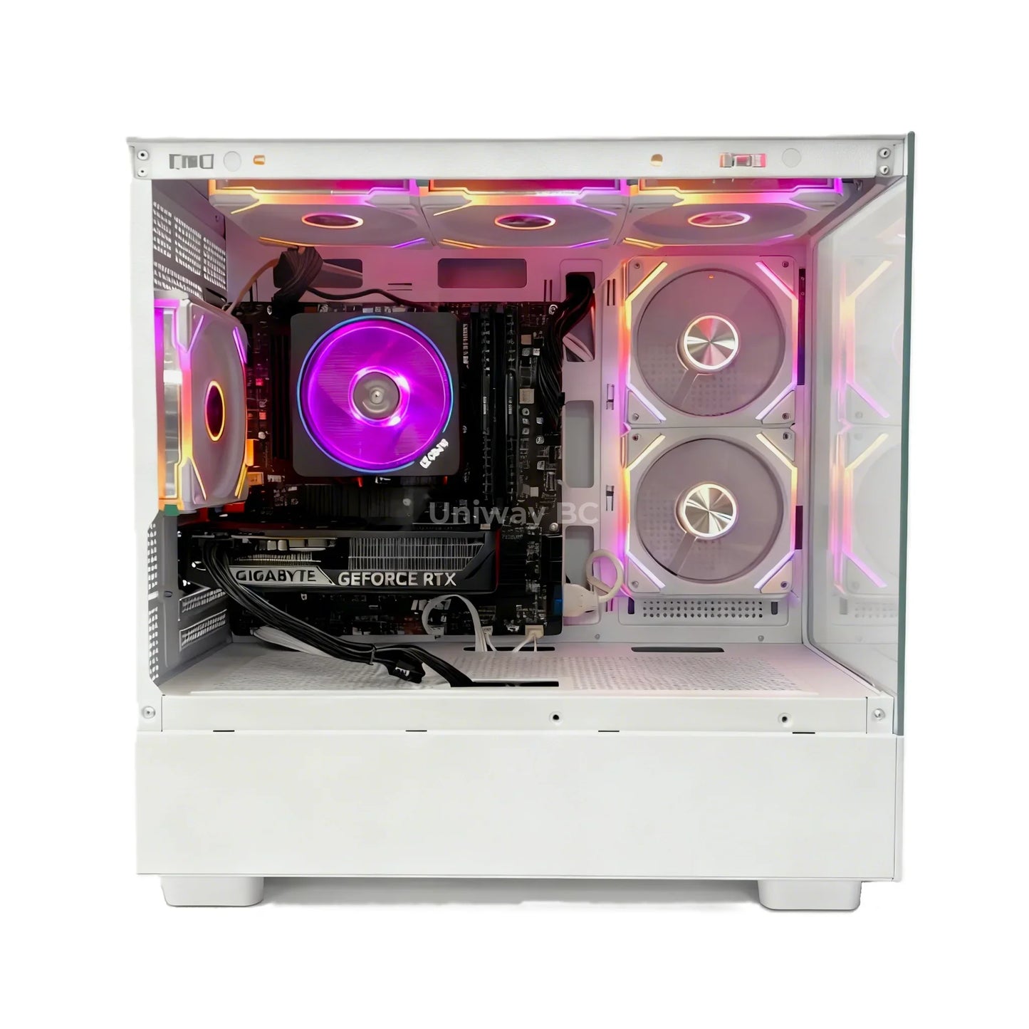 Uniway Compact Gaming PC powered by AMD Ryzen 7 5800X, 32GB Ram, 1TB Nvme SSD, RTX 5060 GPU, White