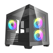 Darkflash C275P M-ATX Full View Dual Tempered Glass Gaming Case Pre-install 5 ARGB Fans