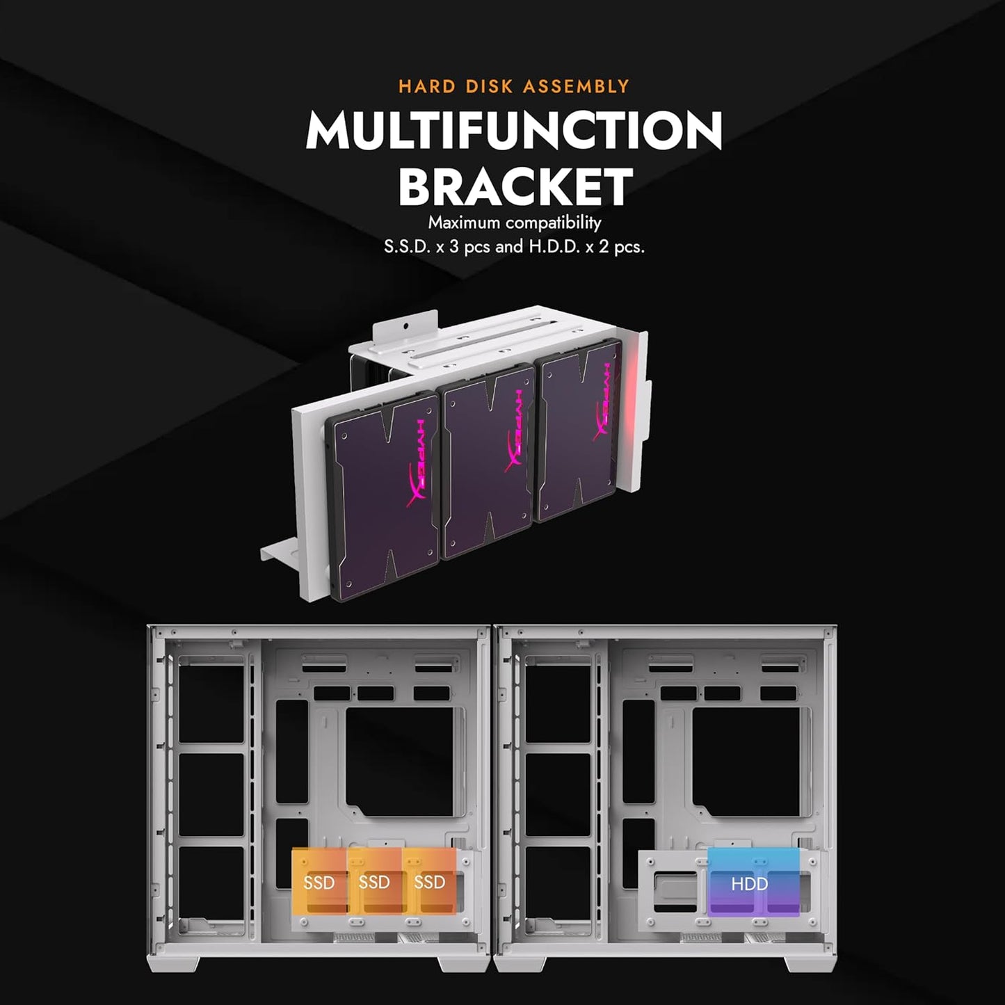 Darkflash C280 ATX 270° Tempered Glass Gaming Case Pre-install 6xARGB Fans