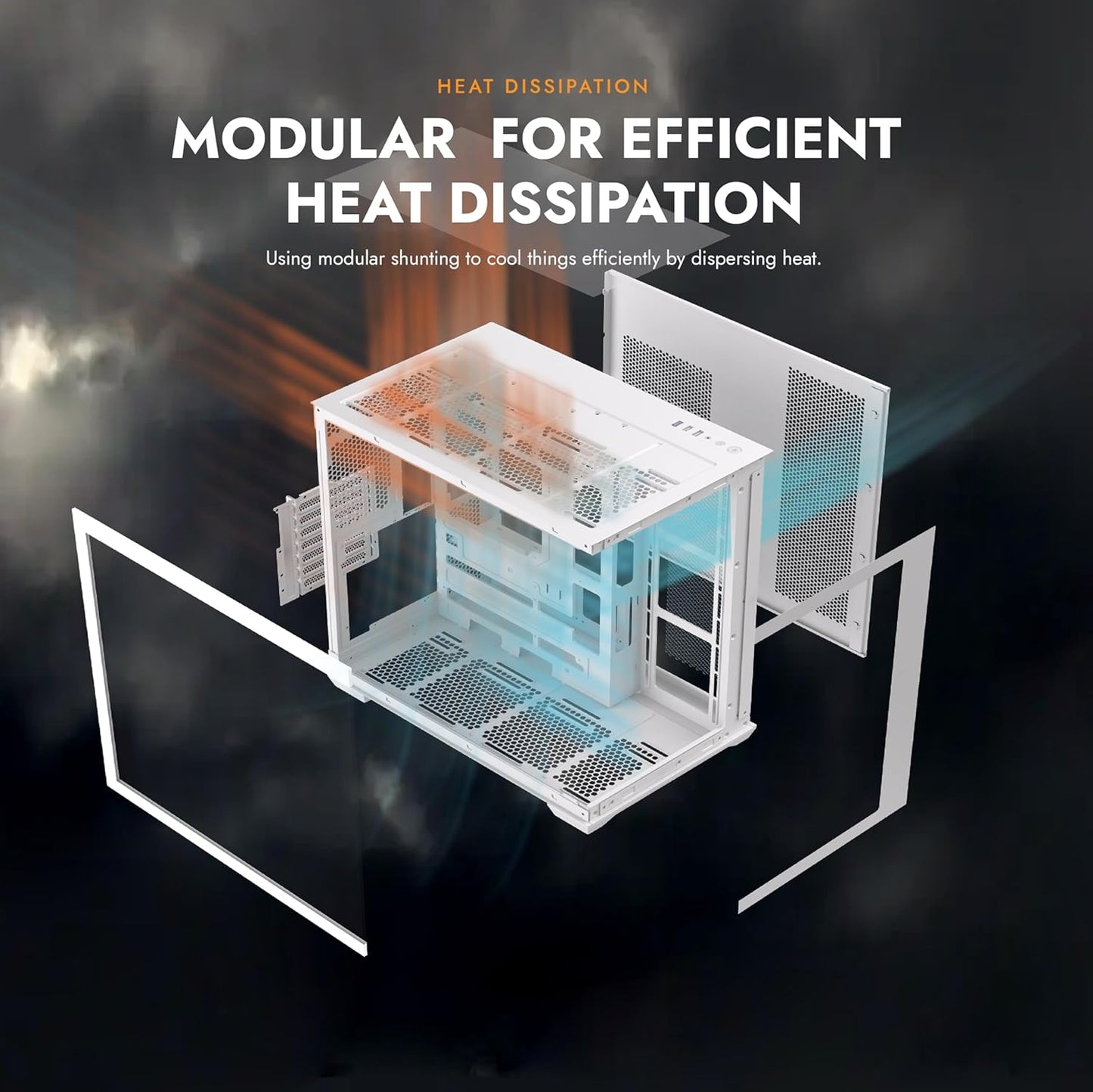 Darkflash C280 ATX 270° Tempered Glass Gaming Case Pre-install 6xARGB Fans