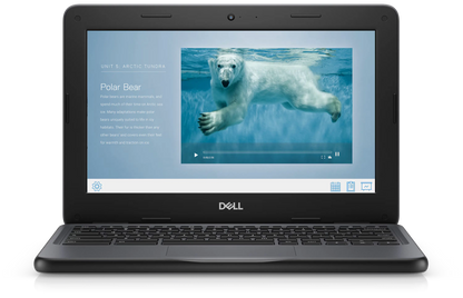 Dell Chrombook 3100 powered by Intel Celeron, 4GB RAM, and 16G Storage