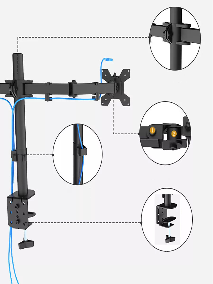 Desktop Full Motion 360 Degree Dual Monitor Desk Mount