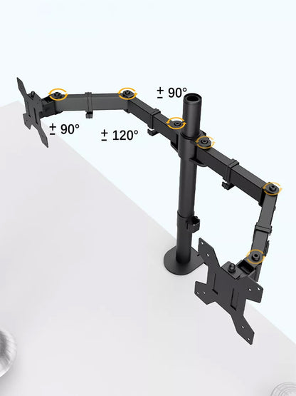 Desktop Full Motion 360 Degree Dual Monitor Desk Mount