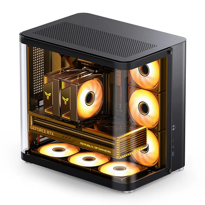 JONSBO TK-2 Gaming PC Case – Mid-Tower ATX, Tempered Glass Side Panel, Aluminum Alloy, Supports 360mm AIO & Full ATX Build