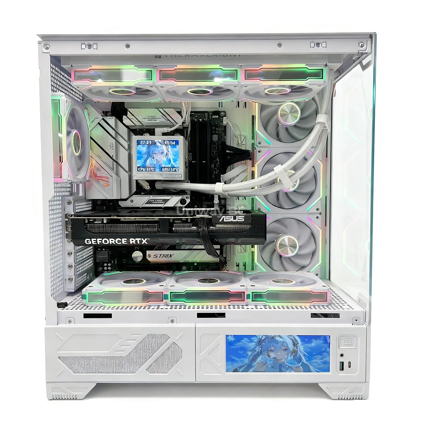 Uniway Legendary Gaming PC powered by AMD Ryzen 7 7800X3D, 32GB Ram, 1TB Nvme SSD, RTX 5070 Ti GPU, White