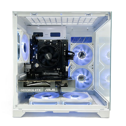 Uniway Mini Gaming PC powered by AMD Ryzen 5 5500, 16GB Ram, 512GB SSD, RTX 5050 GPU, White